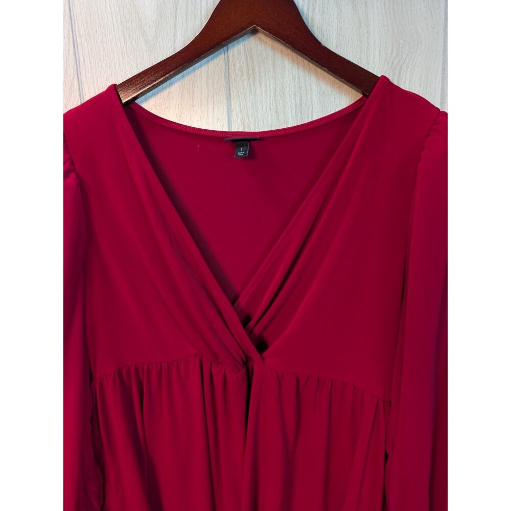 Torrid Womens Babydoll Top Size 1X Red Cottagecore Peasant Long Sleeve Smocked - Picture 2 of 8